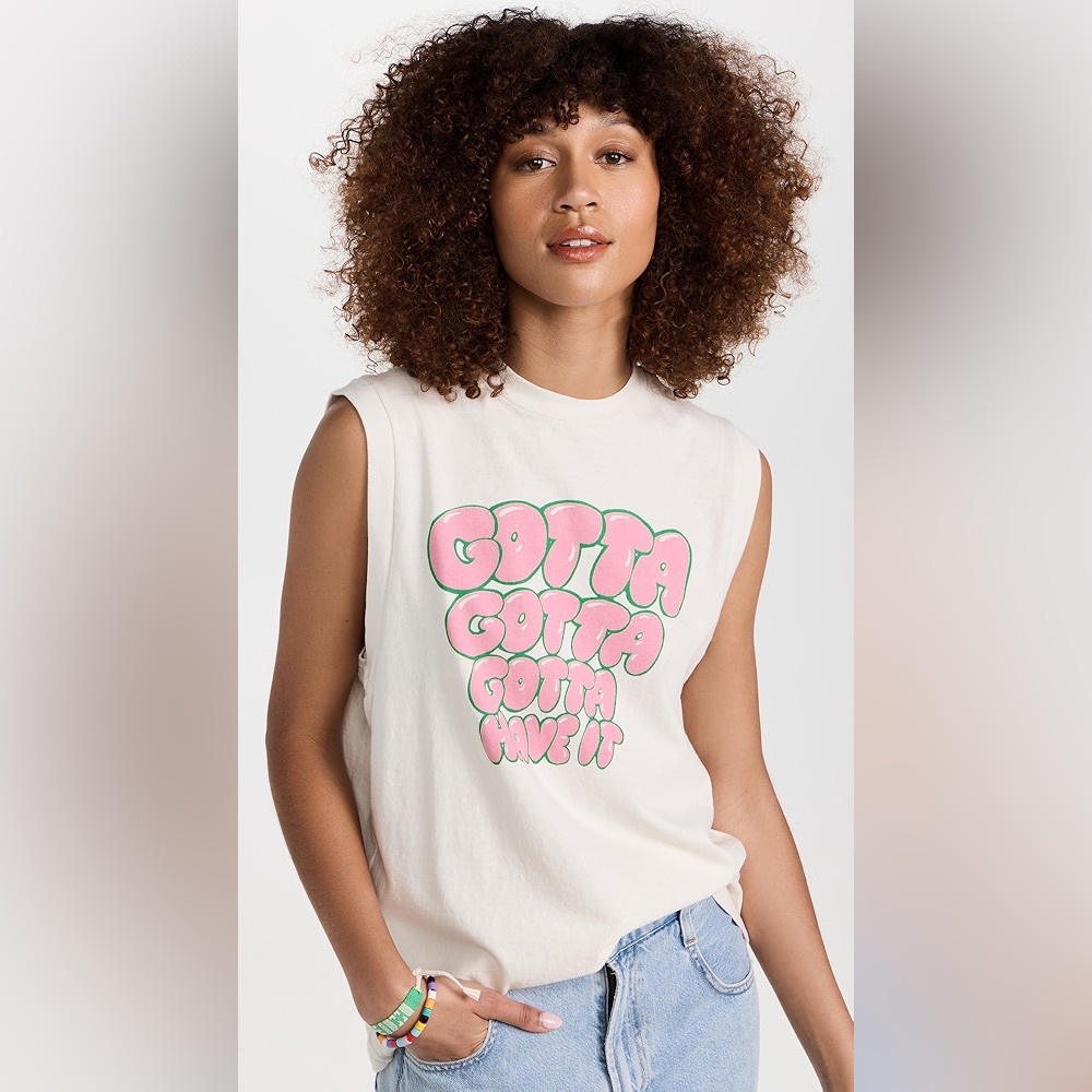 RE/DONE womens M Medium oversized gotta gotta gotta have it cotton tank top